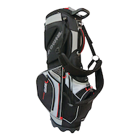 Sac de golf sur pied PowerBilt à 14 divisions, rouge/anthracite/noir Front_Angled_Right