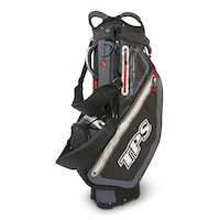 Sac de golf sur pied PowerBilt TPS à 5 divisions, noir/rouge Front_Three_Fourths_Angled_Left
