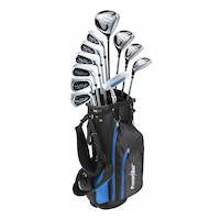Ensemble de bâtons de golf PowerBilt V3 pour hommes, droitier, noir/bleu Front_Three_Fourths_Angled_Right