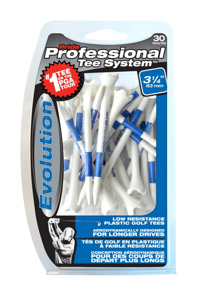 Tés de golf en plastique Pride Performance, 3 1/4 po, paq. 30, blanc