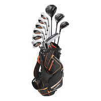 Ensemble de bâtons de golf PowerBilt VX pour hommes, légers, droitier, noir/orange Back_Angled_Left