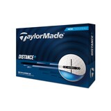 TaylorMade Distance+ Golf Balls, 12-pk, White Front_Three_Fourths_Angled_Left