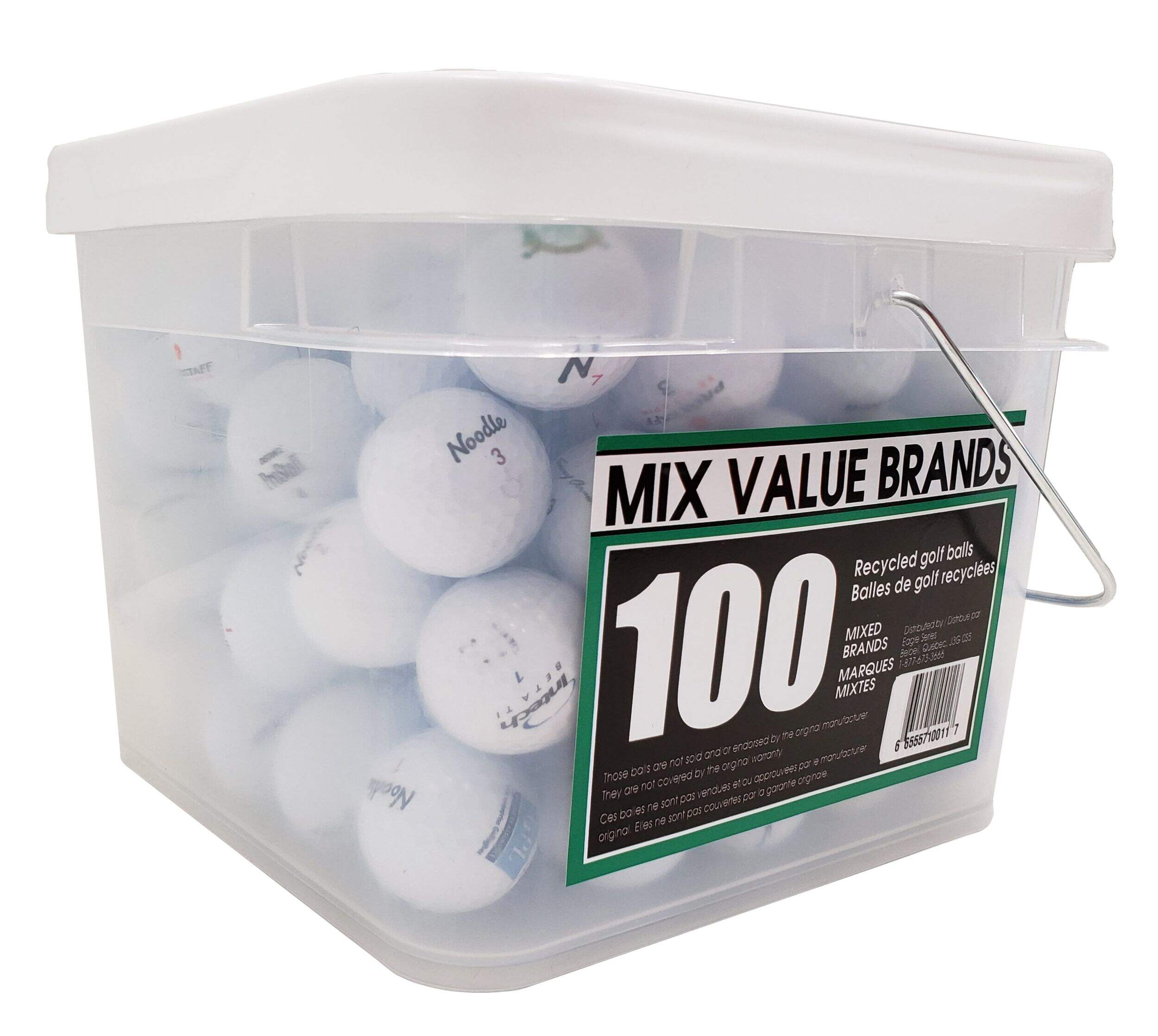 Eagle : 100 Mixed Recycled Golf Balls Front_Three_Fourths_Angled_Left
