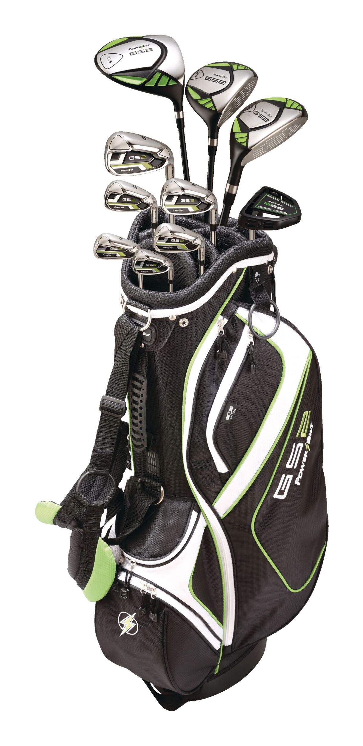 PowerBilt GS2 Men's Golf Club Set, Left-Hand, Black/Green Composite_or_Mixed