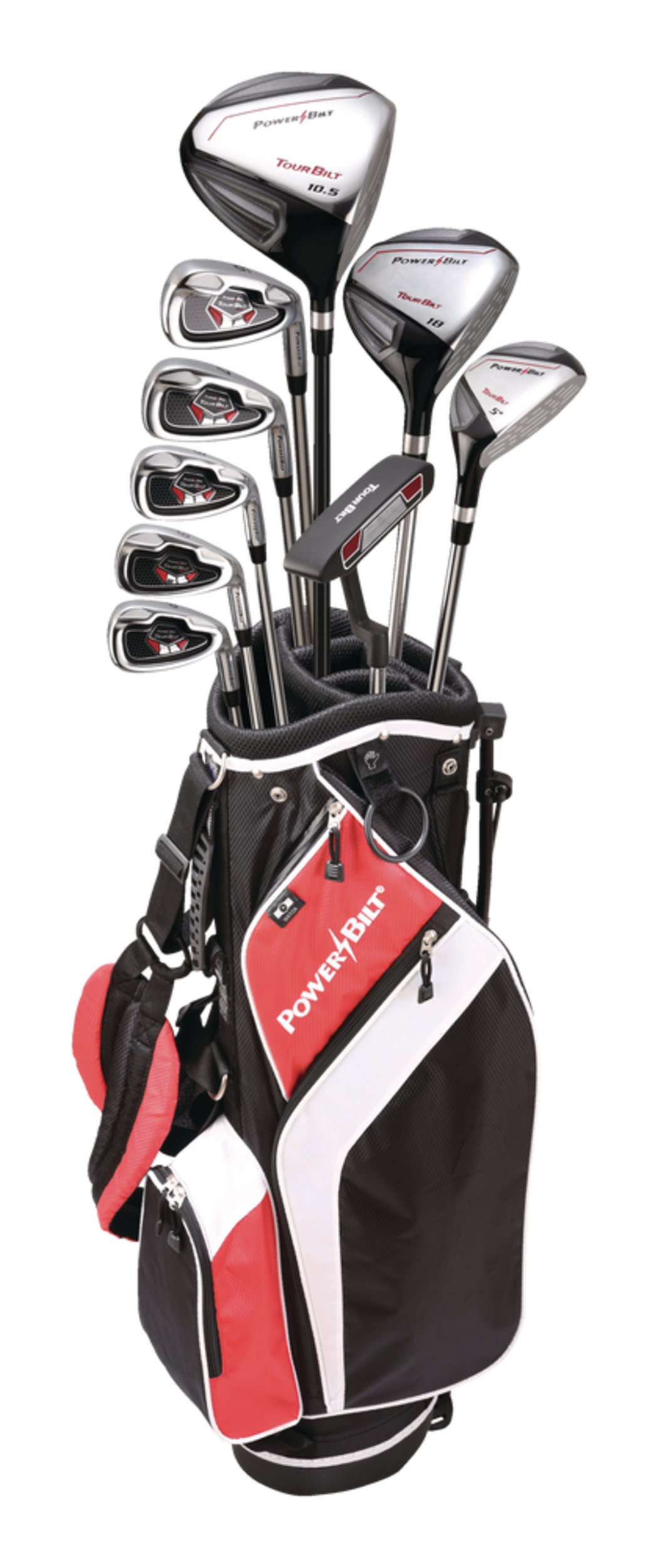 PowerBilt TourBilt Men's Golf Club Set, RightHand, Black/Red