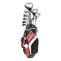 Ensemble de bâtons de golf PowerBilt TourBilt pour hommes, gaucher, noir/rouge