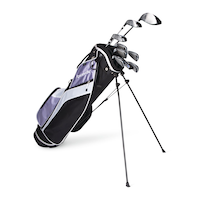 Bâtons de golf PowerBilt TourBilt pour femmes, droitier, noir/violet Front_Three_Fourths_Angled_Right