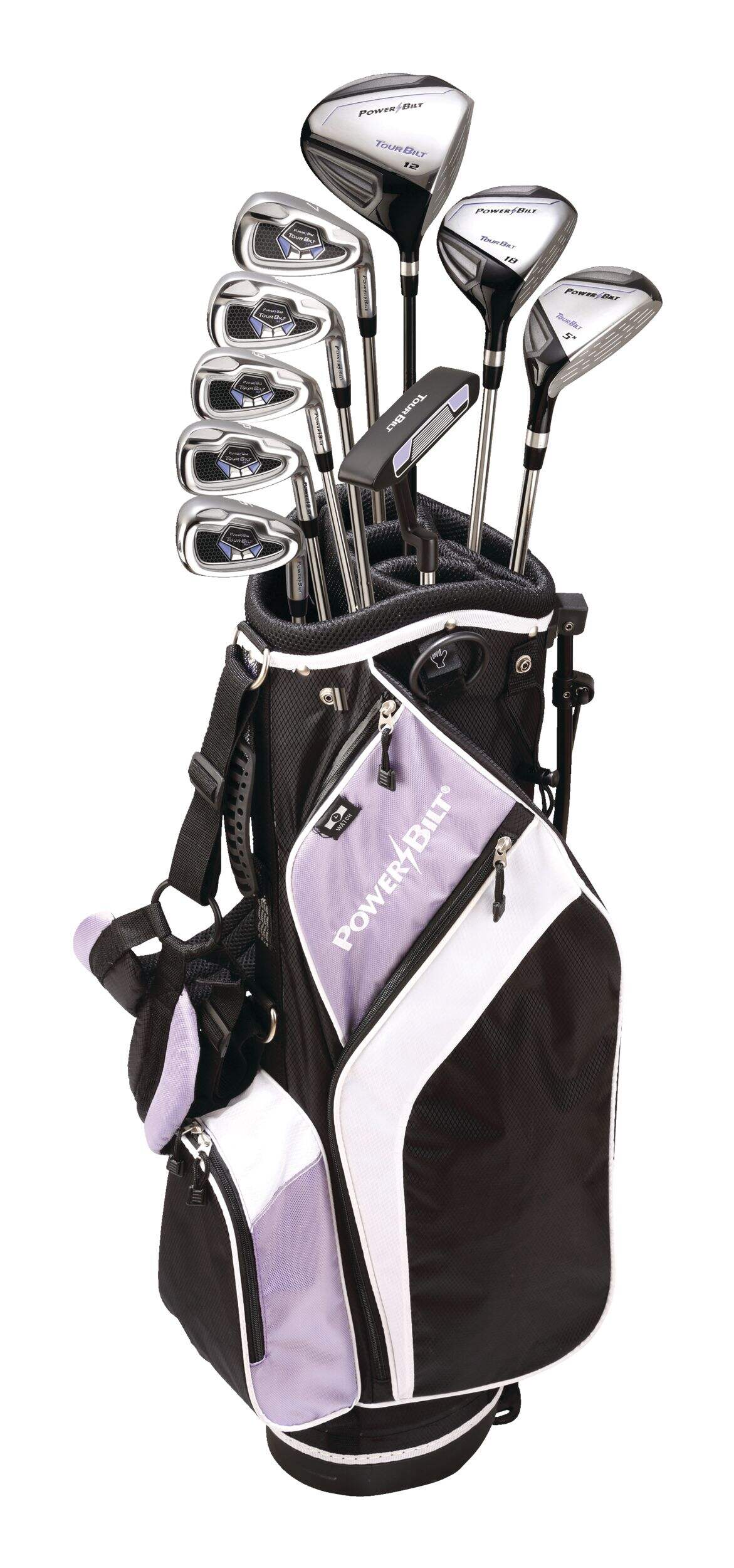 PowerBilt TourBilt Women's Golf Club Set, Left-Hand, Black/Purple Composite_or_Mixed