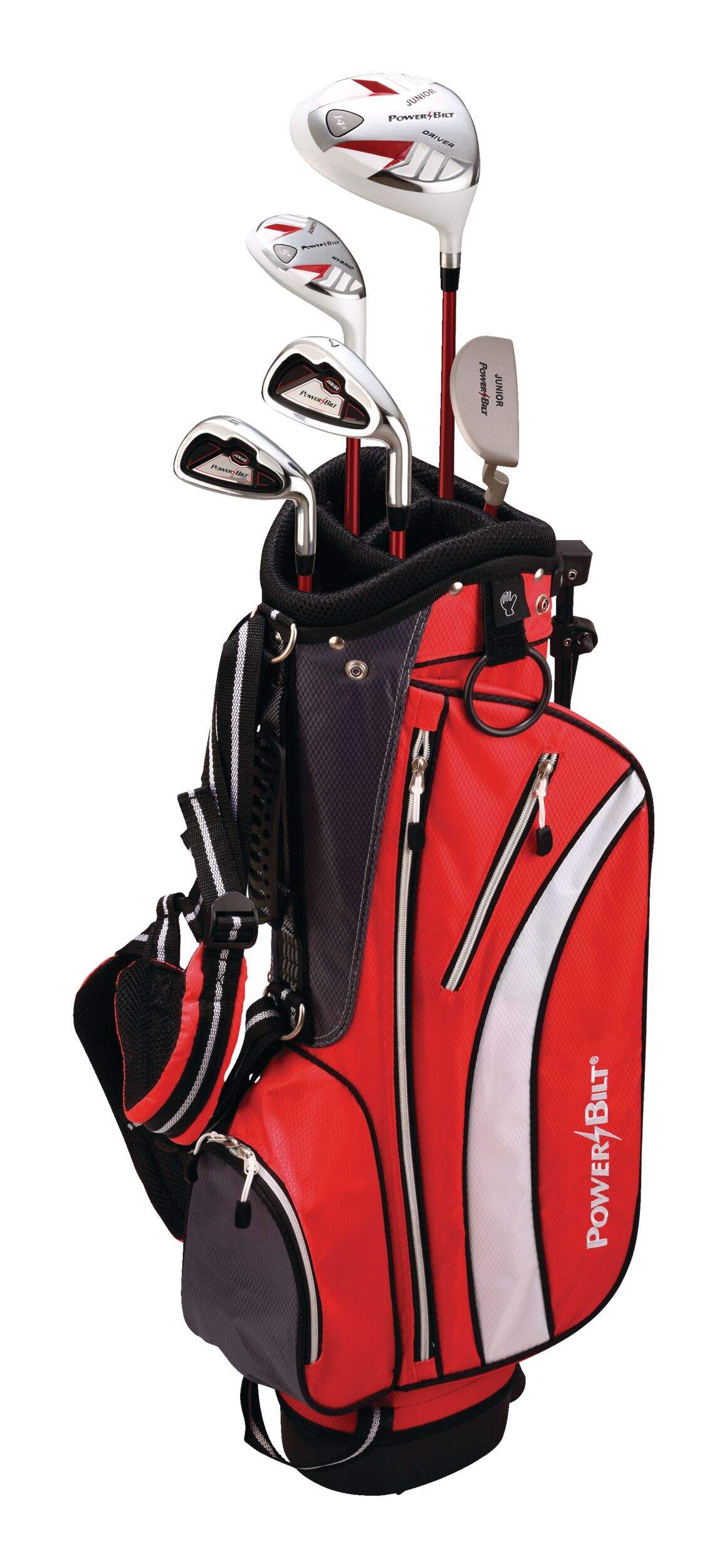 Bâtons de golf PowerBilt Junior Tour pour enfants de 9 à 12 ans, droitier, rouge Composite_or_Mixed