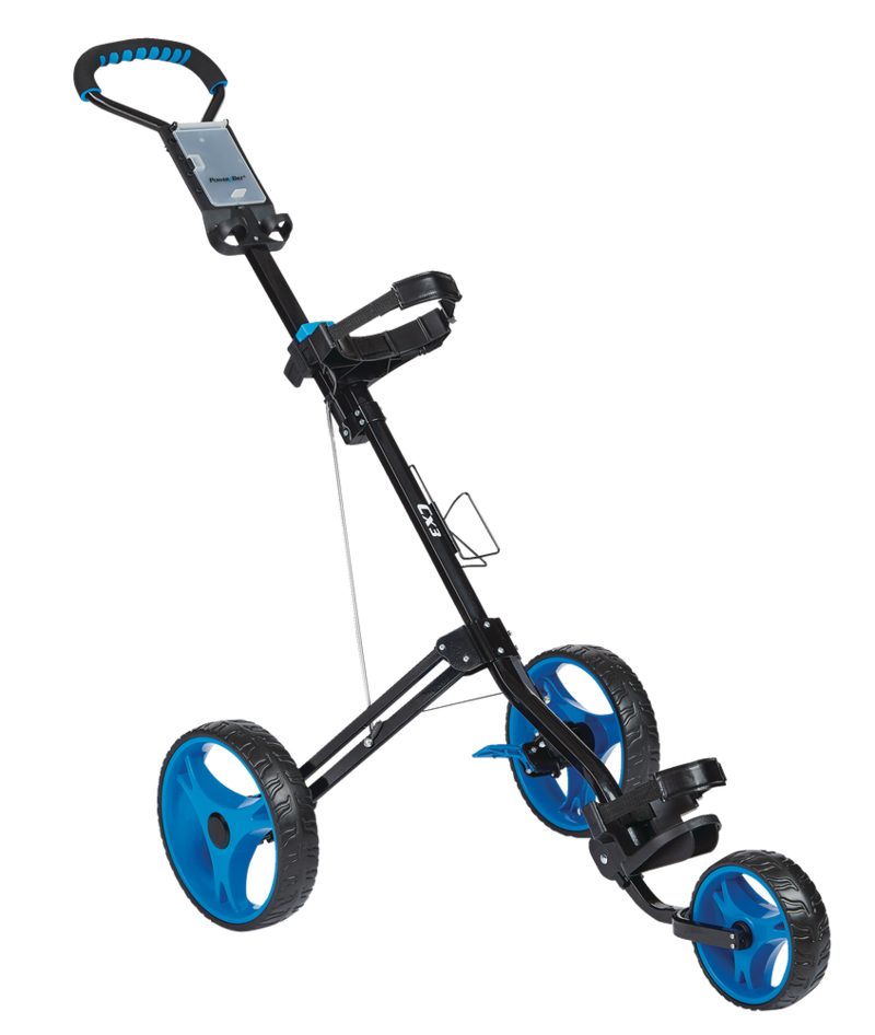 PowerBilt CX3 Aluminum Golf Push Cart Trolley, Lightweight, Blue