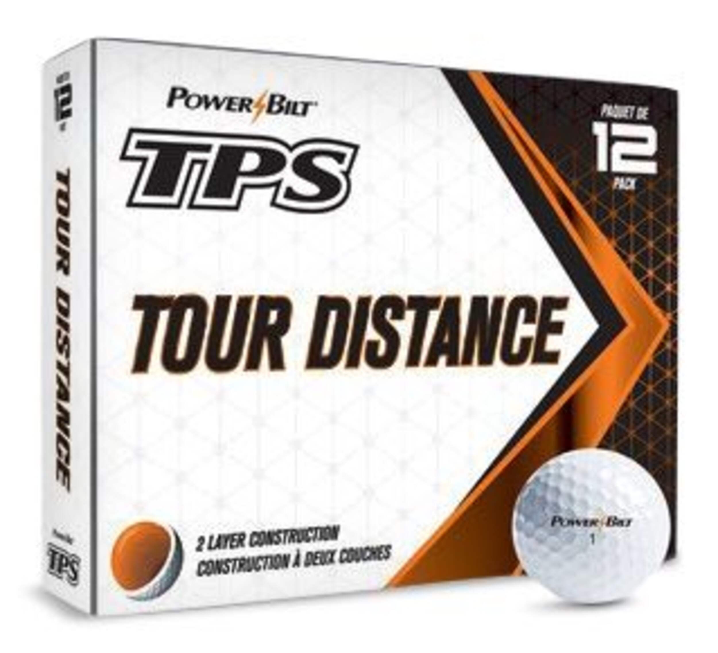 PowerBilt TPS Max Distance Golf Balls, 12-pk, White Composite_or_Mixed