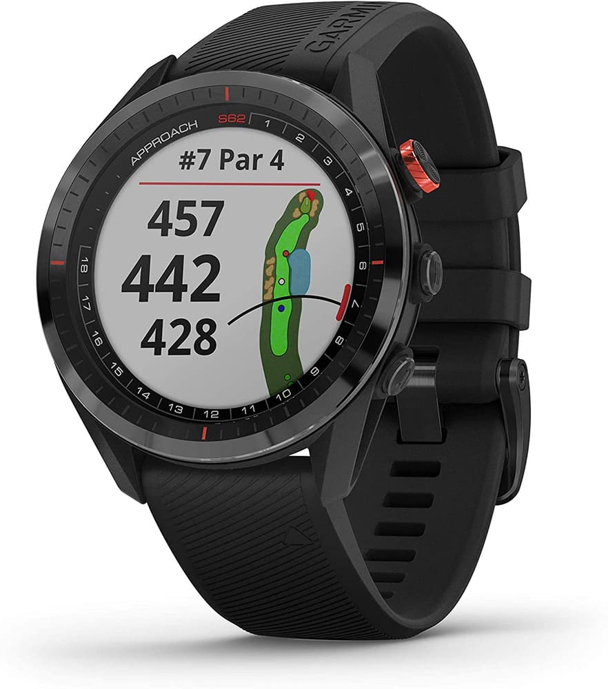 Garmin Approach S62 GPS Golf Watch, Black Ceramic Bezel