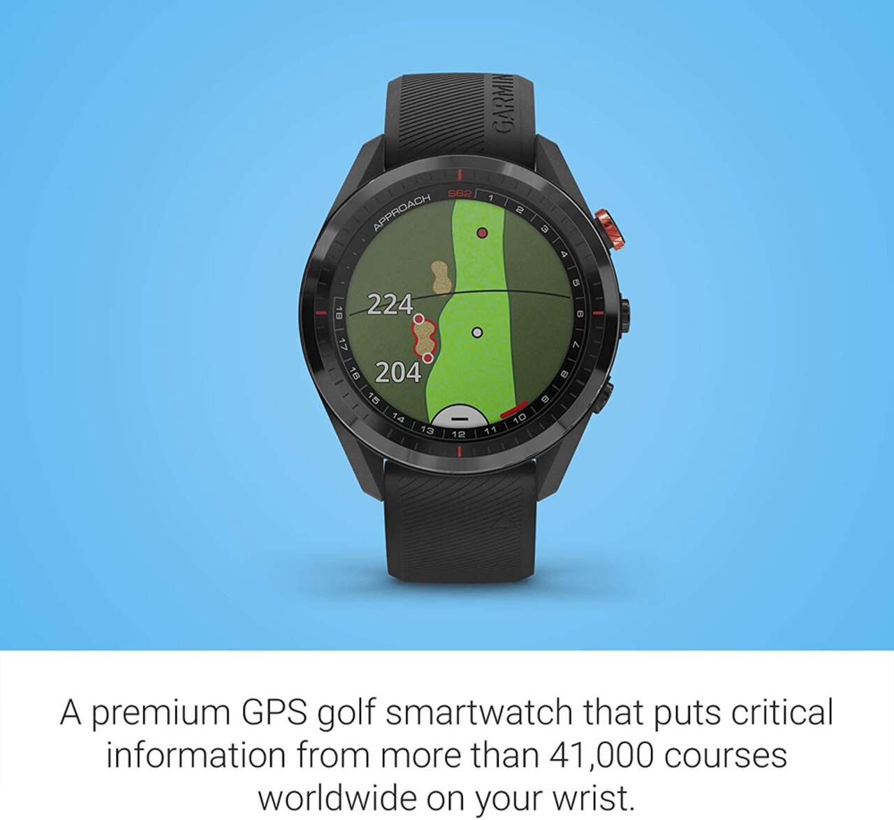 Garmin Approach S62 GPS Golf Watch, Black Ceramic Bezel | Canadian