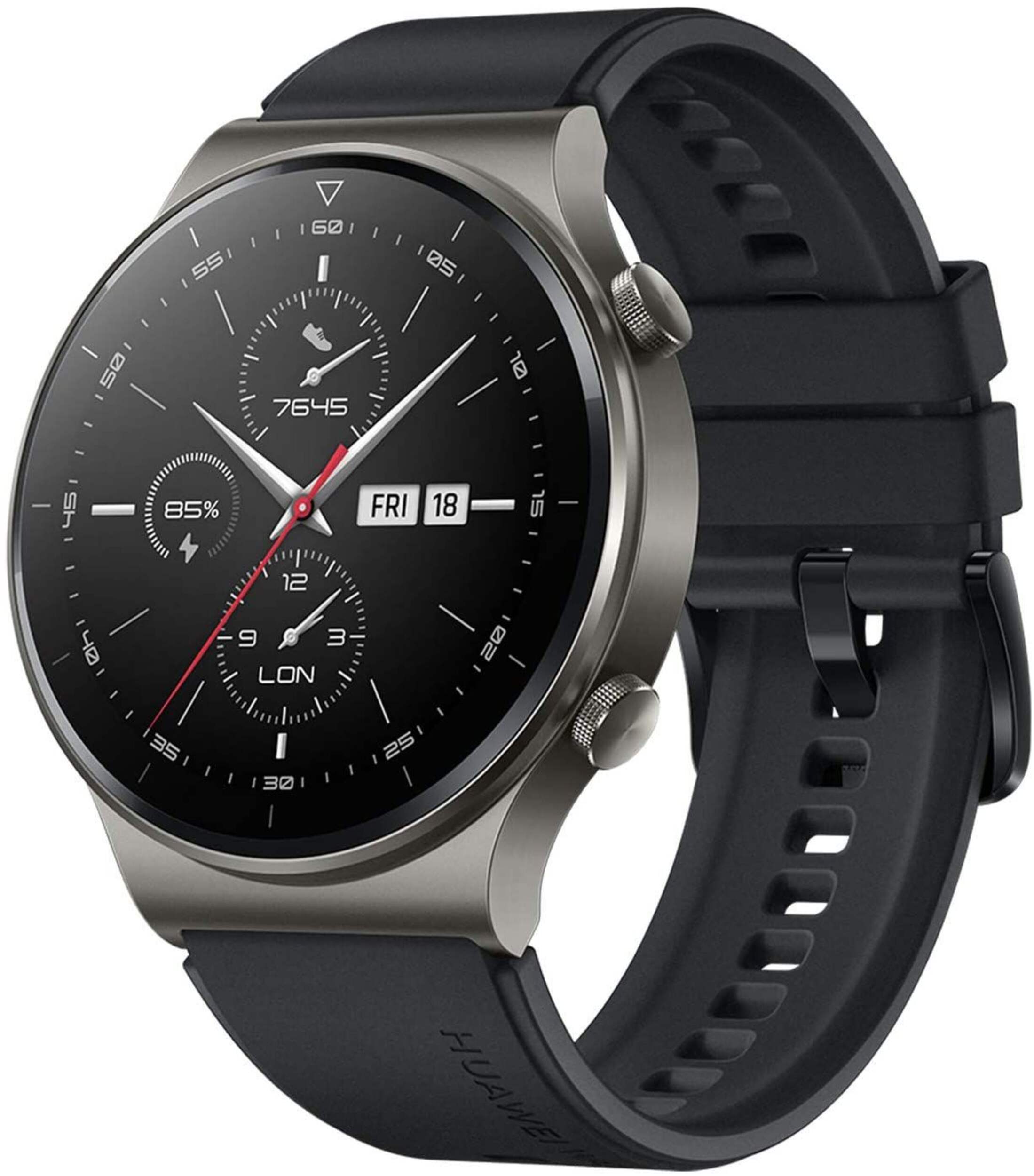 Huawei GT2 Pro Smartwatch, Night Black, 46-mm Front_Three_Fourths_Angled_Left