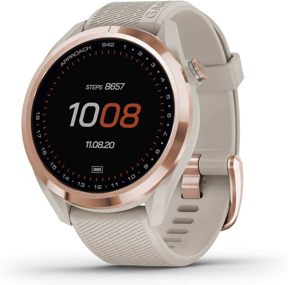 Garmin Approach S42 GPS Golf Smartwatch, Rose Gold, 12-in