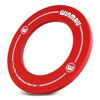 Winmau Circular PU Dartboard Surround Wall Protector, Red Front_Angled_Left