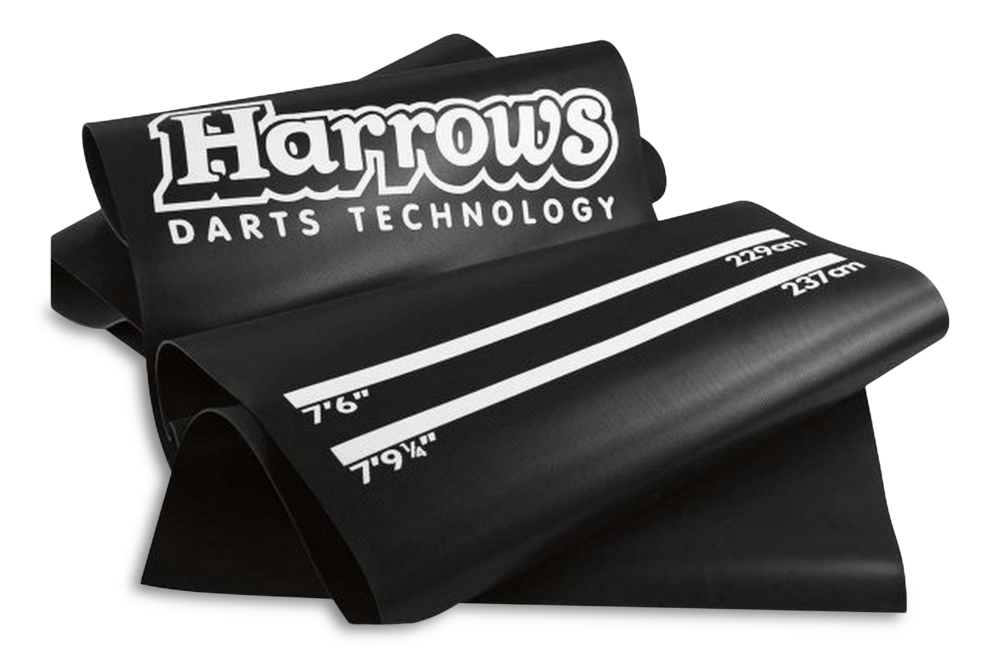 Harrows Professional Rubber Non-Slip Dart Mat Floor Protector w/ 2 Measured  Throw Lines