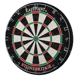 EastPoint Stonebridge Sisal Bristle Dartboard w/ Staple-Free Bullseye, Official Size Front_Angled_Left
