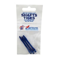 Fûts de fléchettes professionnels en aluminium anodisé Swiftflyte, longueur moyenne, variées, paq. 3, disponibles en noir, rouge ou bleu, couleurs peuvent varier Front_Flat