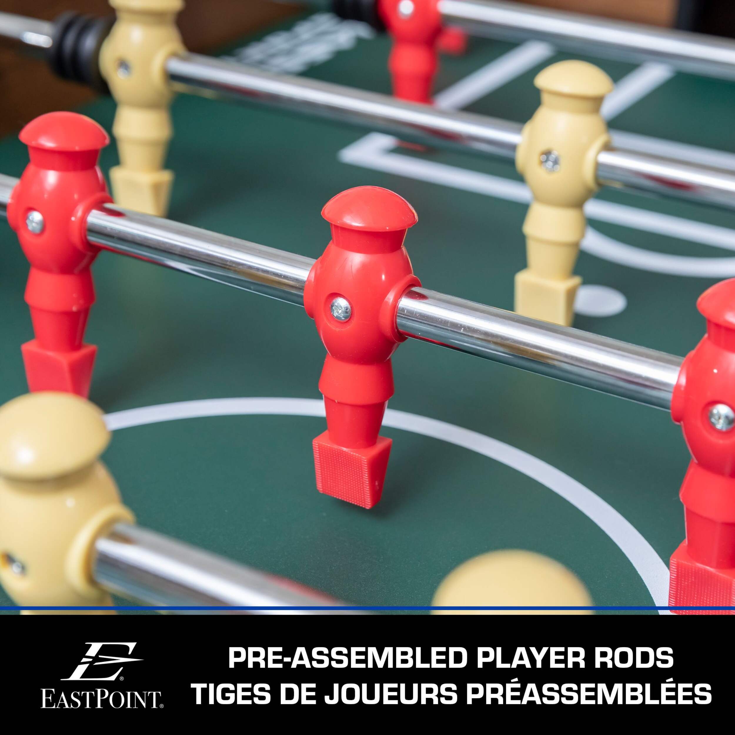 EastPoint Newcastle Foosball Soccer Game Table w/ 2 Balls, Wood Finish