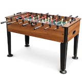 EastPoint Newcastle Foosball Soccer Game Table with 2 Balls, Wood Finish, 54-in Front_Angled_Left
