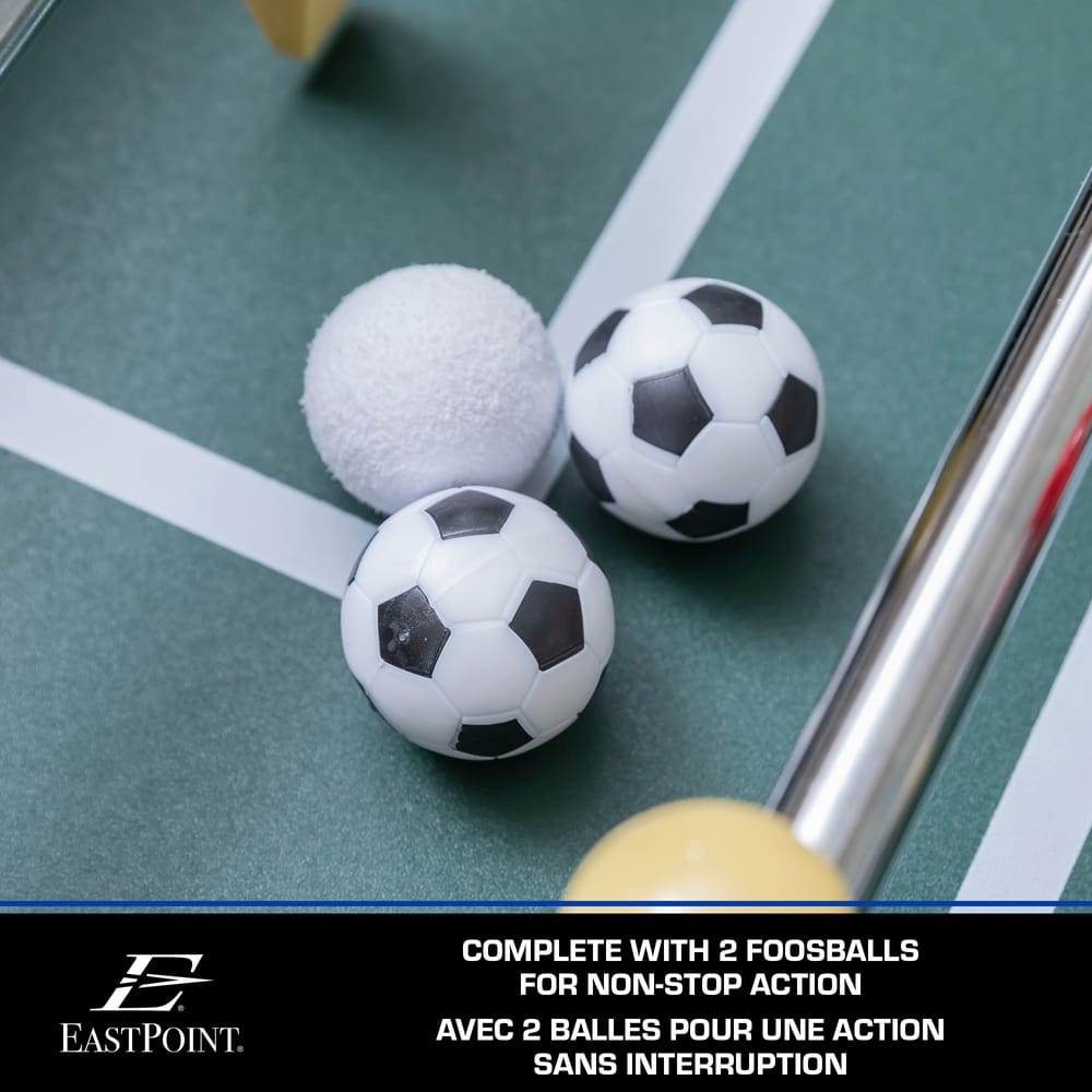 EastPoint Newcastle Foosball Soccer Game Table w/ 2 Balls, Wood Finish