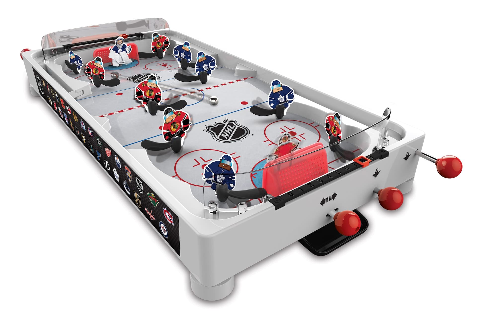 NHL All-Star 2-Player Table Top Rod Hockey Game w/ 180 Team Pieces, Age 6+,  26-in