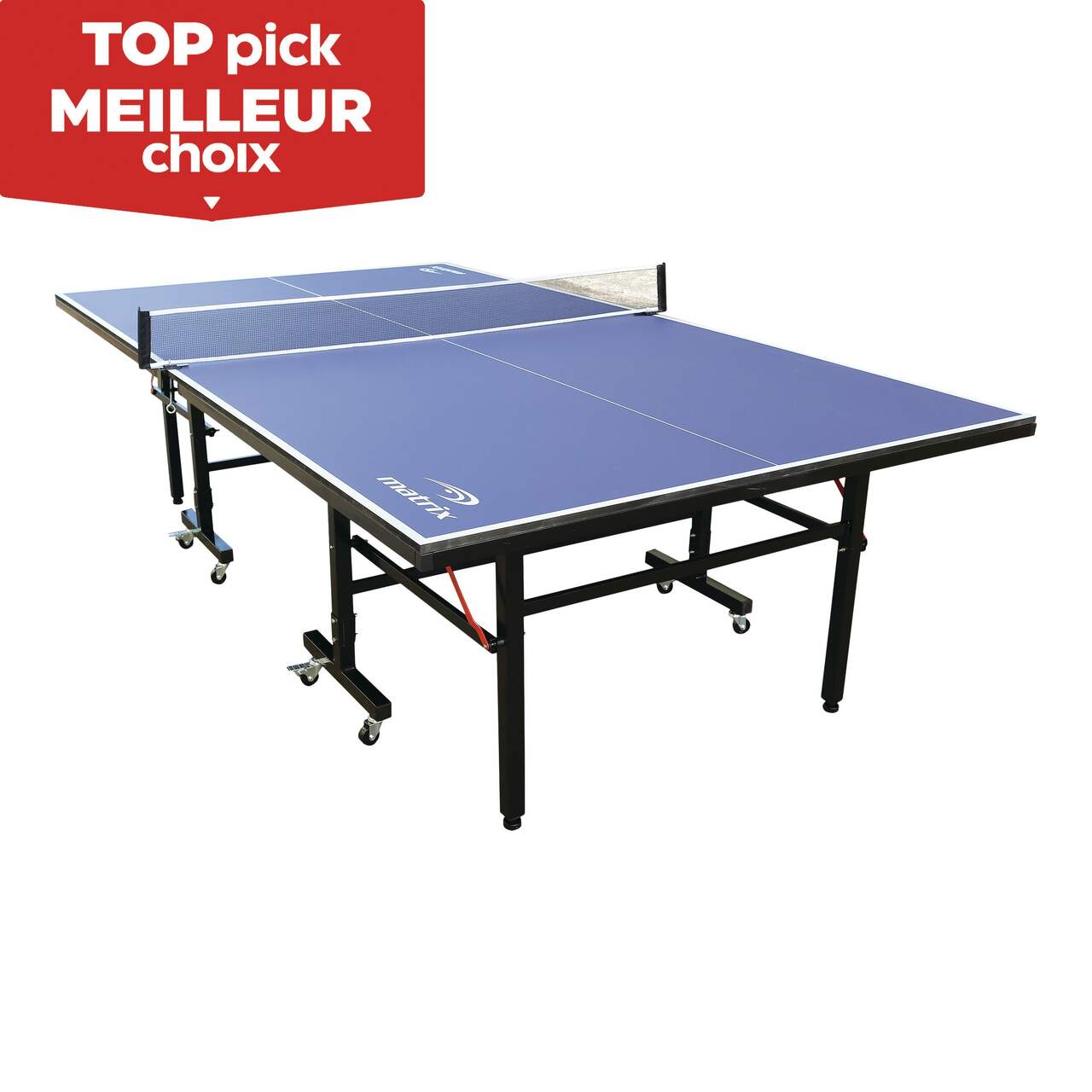 Table de ping pong indoor bleue - table pliable avec 2 raquettes et 3  balles, pour utilisation