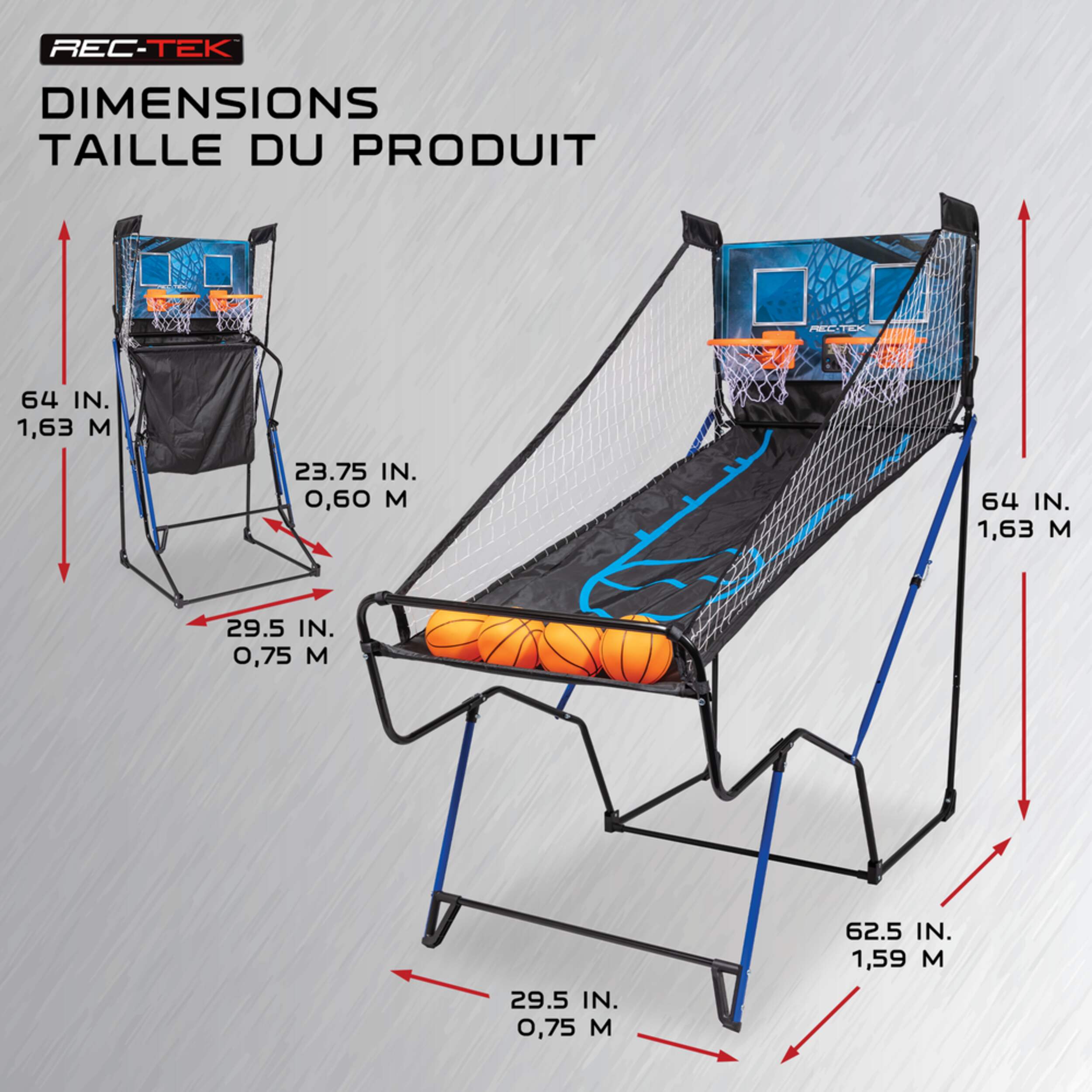 RecTek Basketball Shootout Arcade Challenge Game w/ 4 Balls