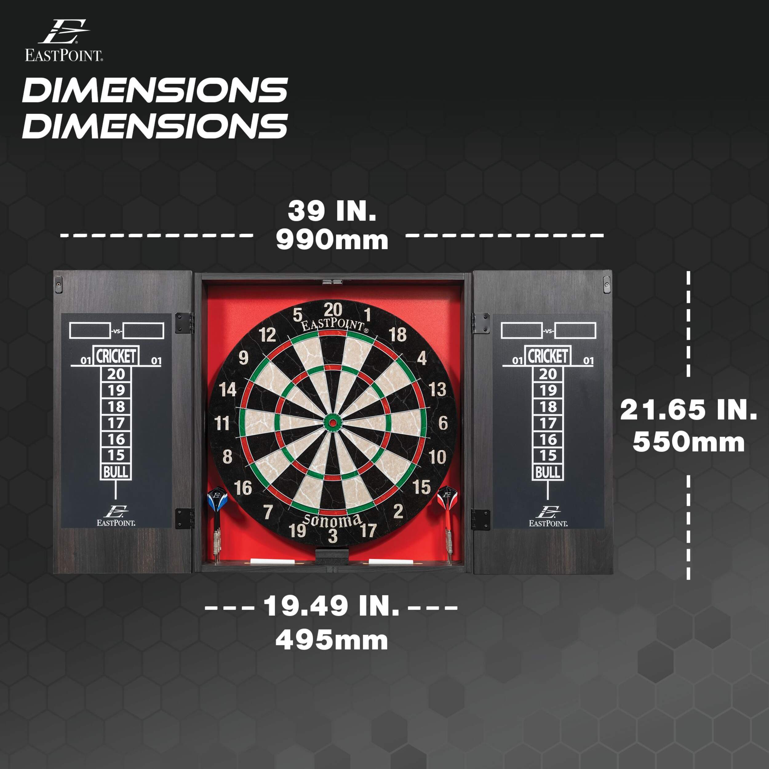 EastPoint Sonoma Sisal Bristle Dartboard & Set w/ 6 Darts