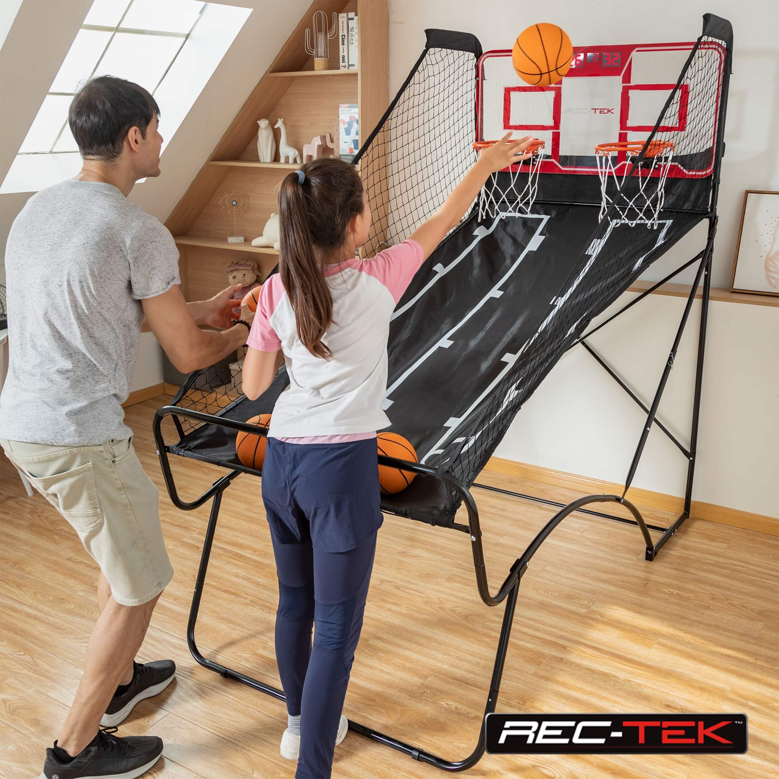 RecTek MVP Basketball Shootout Arcade Game with 4 Balls & Electronic