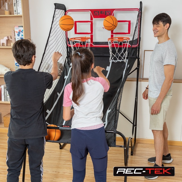 RecTek MVP Basketball Shootout Arcade Game w/ 4 Balls & Electronic