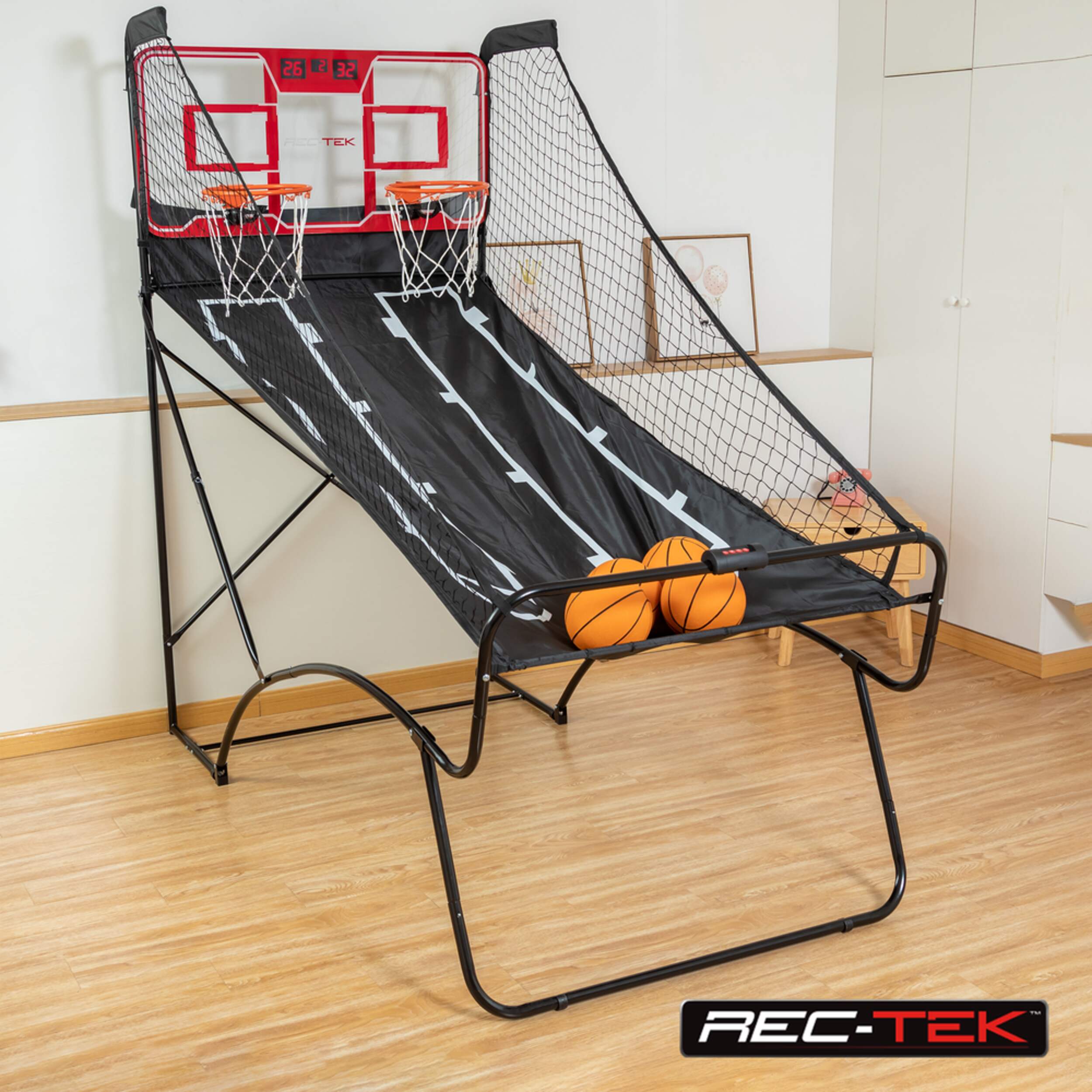 RecTek MVP Basketball Shootout Arcade Game with 4 Balls & Electronic