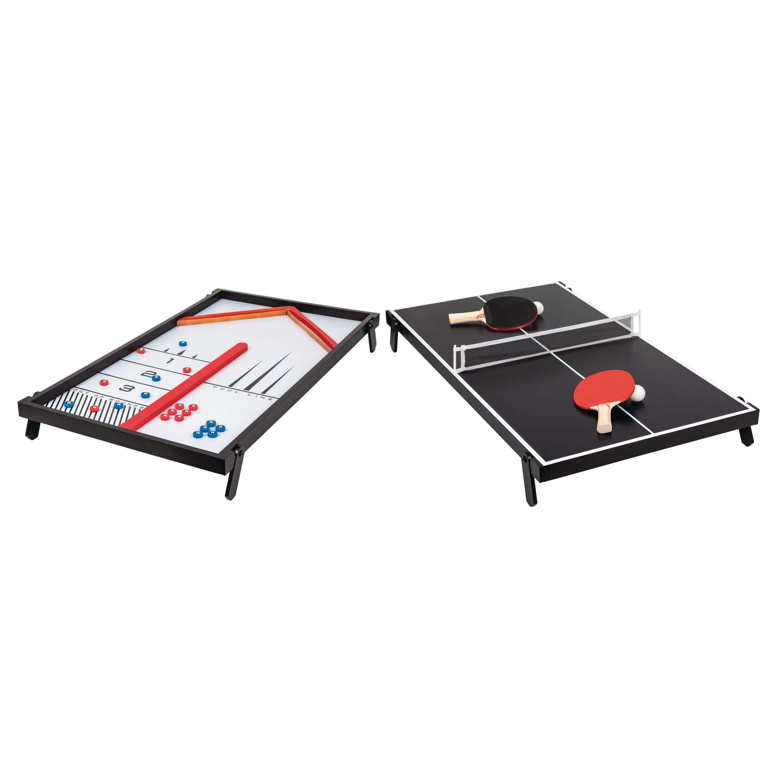 Rec-Tek 2-in-1 Mini Table Tennis/Ping Pong & Shuffleboard Game Table Set, 40-in Composite_or_Mixed