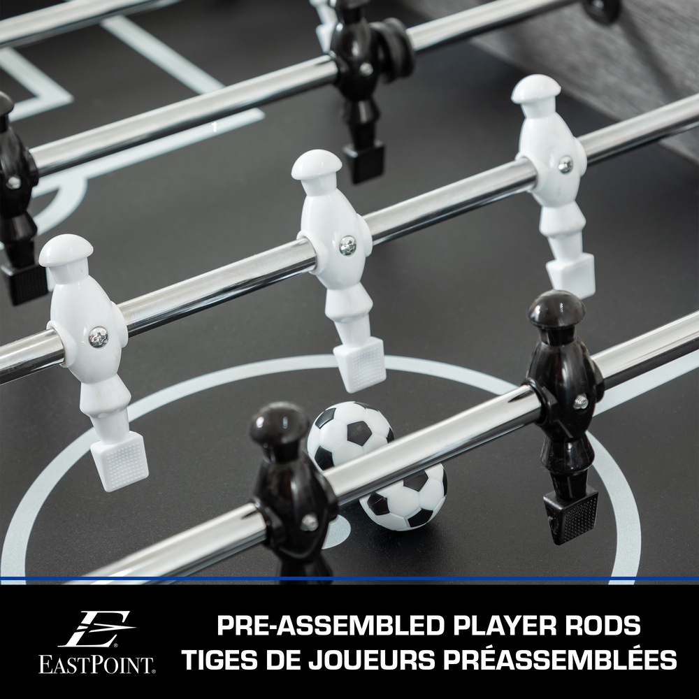 EastPoint Fairmont Foosball Soccer Game Table w/ 2 Balls, Wood Finish