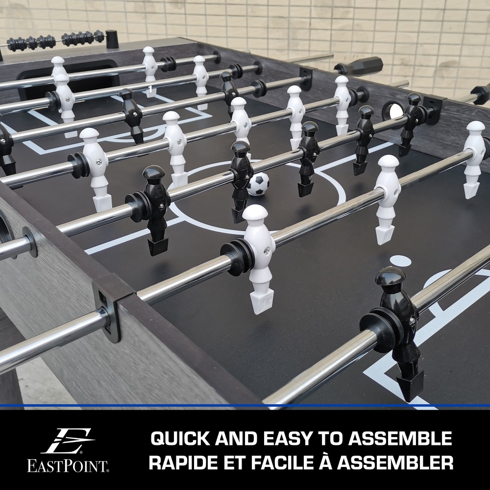 EastPoint Fairmont Foosball Soccer Game Table w/ 2 Balls, Wood Finish