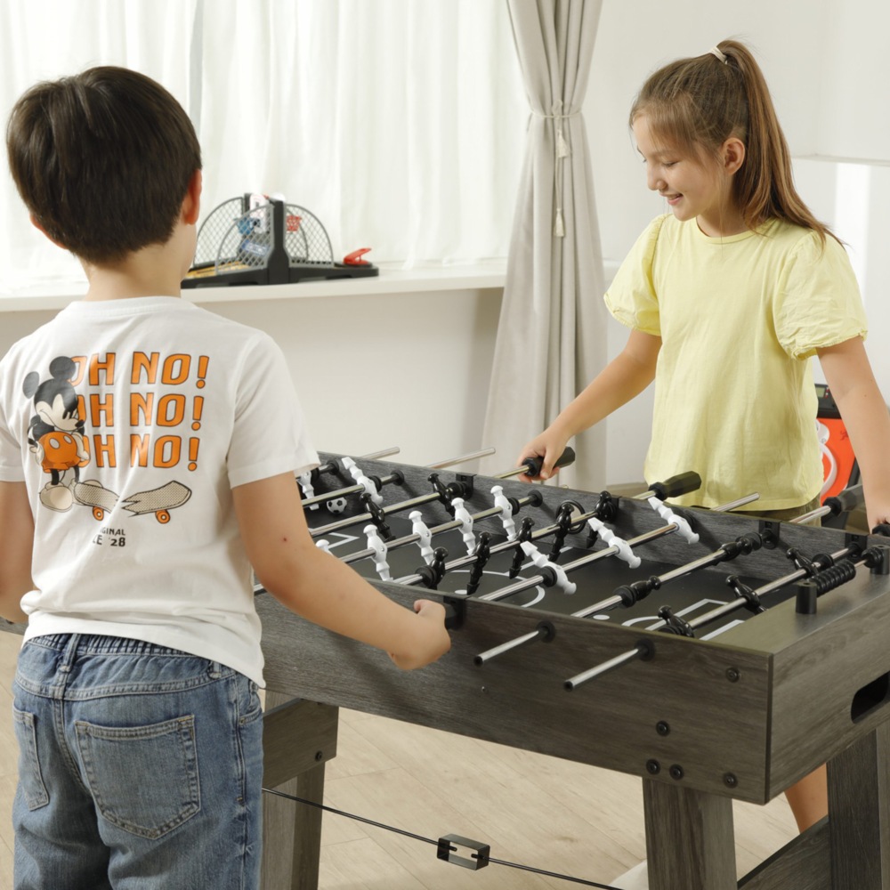 EastPoint Fairmont Foosball Soccer Game Table w/ 2 Balls, Wood Finish