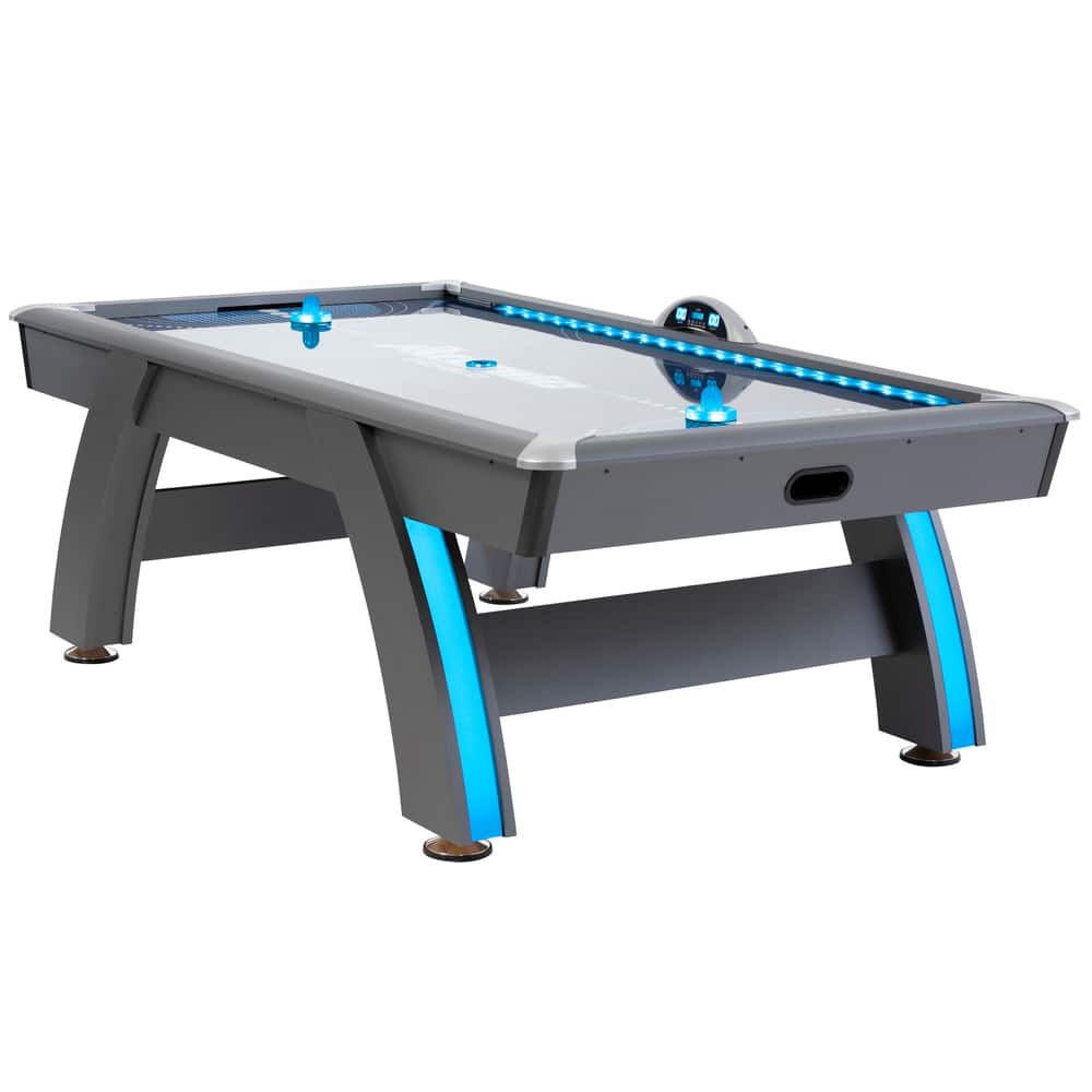 Atomic 7.5' Indiglo LED Light Up Arcade Air-Powered Hockey Table Includes 2 LED Pushers and LED Puck 