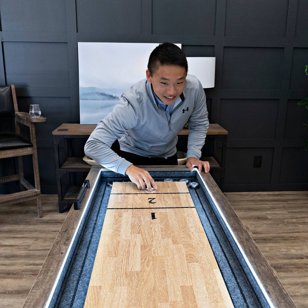 shuffleboard on a table