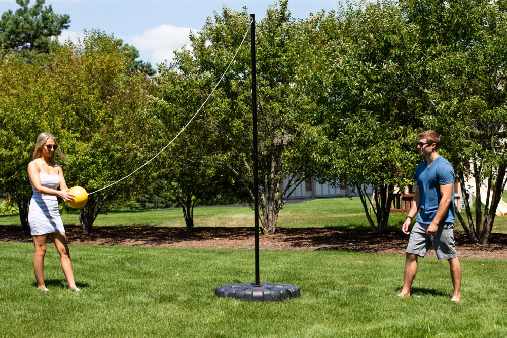 Hathaway Portable WeatherResistant Tetherball Set w/ Base, Cord, Ball