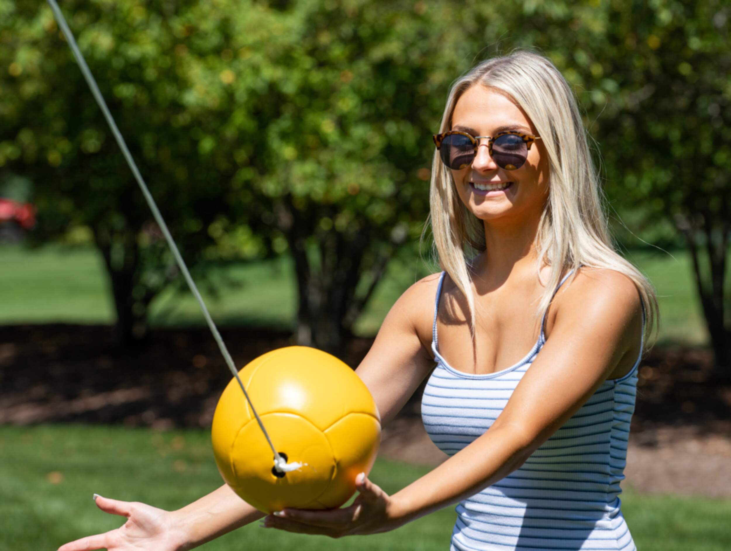 Hathaway Portable WeatherResistant Tetherball Set w/ Base, Cord, Ball