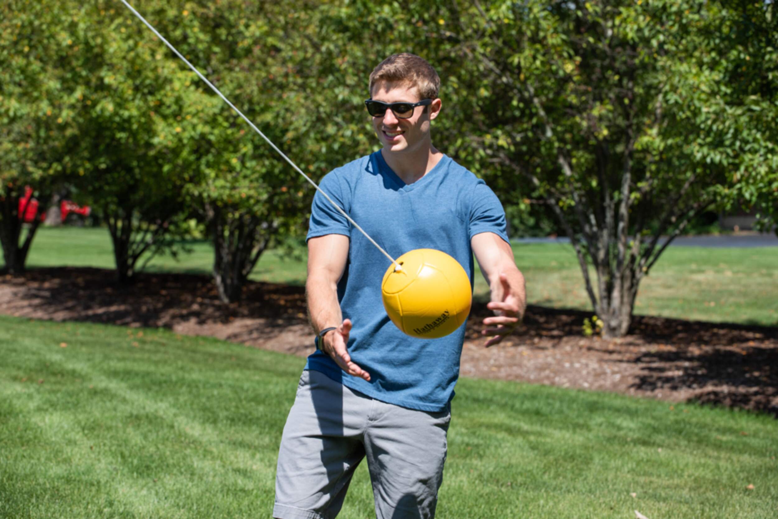 Hathaway Portable WeatherResistant Tetherball Set w/ Base, Cord, Ball