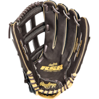 Rawlings RSB H-Web Baseball Glove, Black/Brown 14-in Front_Flat
