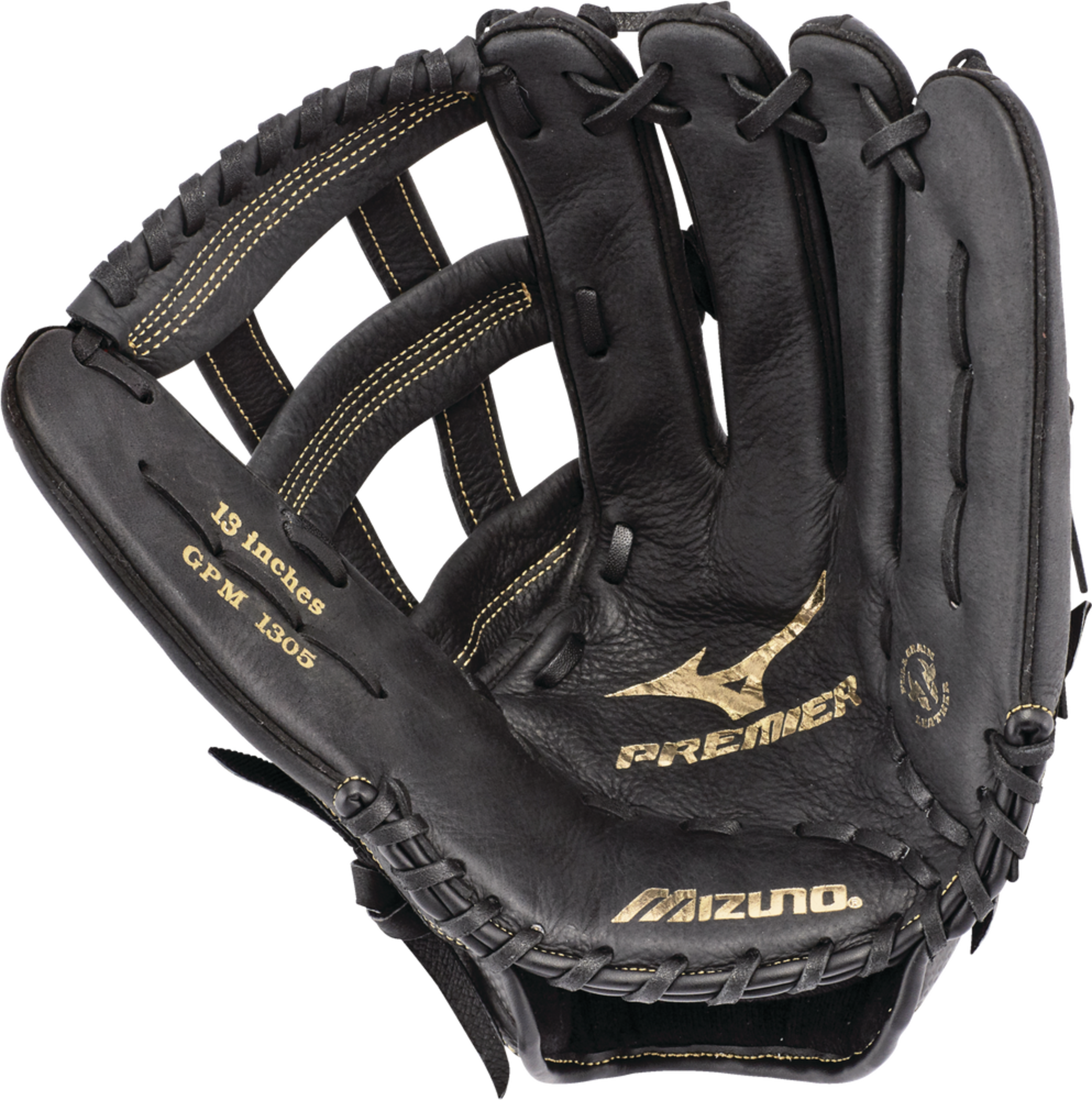 Mizuno Premier Baseball Glove, Black, Regular, 13-in Front_Flat