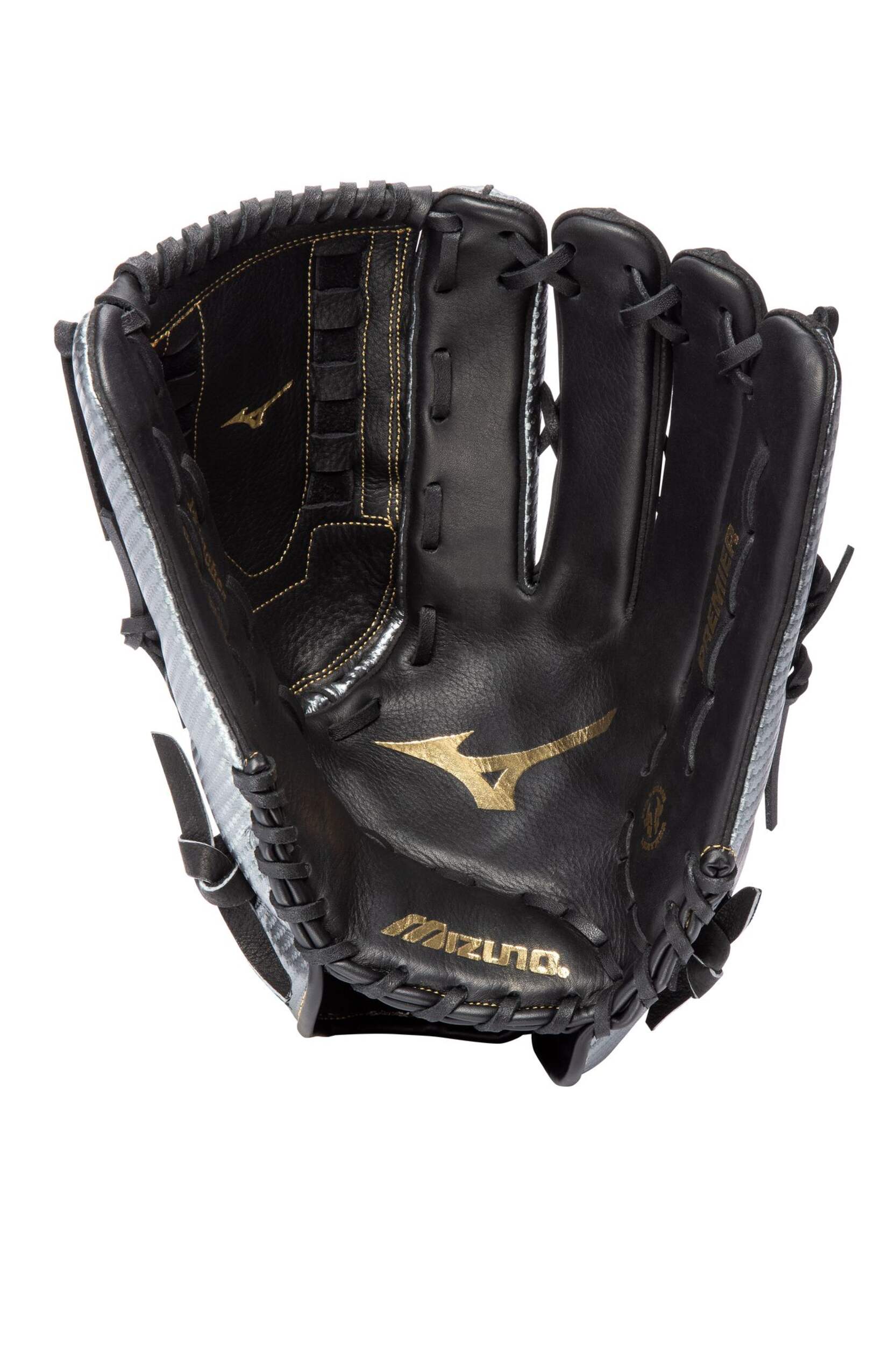 Gant de voltigeur de baseball Mizuno Premier, main gauche, 14 po Front_Flat