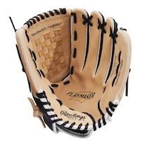 Rawlings Playmaker Baseball Glove, Camel, 12.5-in (31.75 cm), Youth/Adult (13+), Camel/Black Front_Flat