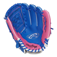 Rawlings Blue & Pink Baseball Glove, Regular, 11-in Front_Flat