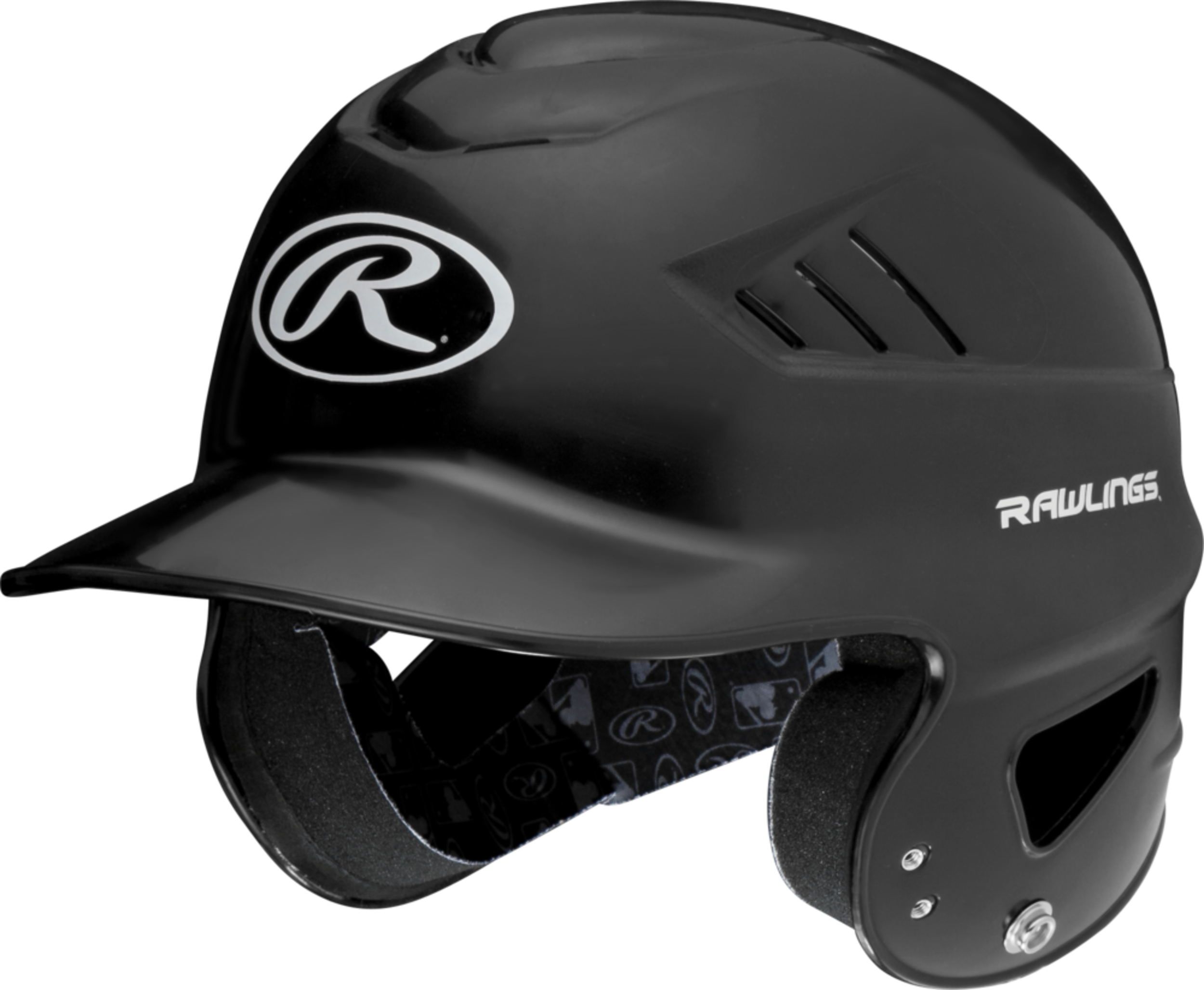 Rawlings Mach Batting Helmet, Black, Senior & Junior Sizes Front_Three_Fourths_Angled_Left