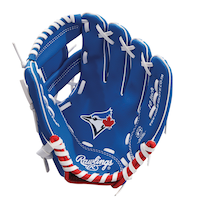 Rawlings Toronto Blue Jays Baseball Fielding Glove, 10-inch, Right-Hand Throw, Blue Front_Flat