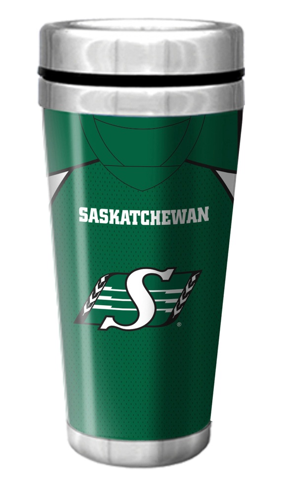 Saskatchewan Roughriders Full Wrap Travel Mug, 16oz Canadian Tire